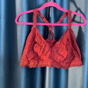 Auden Lace bralette in Deep Red